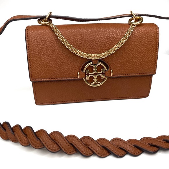 Tory Burch Handbags - Tory Burch Mini Miller Shoulder Bag Brown Leather Crossbody Bag